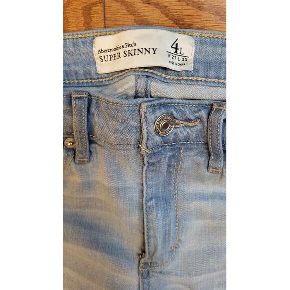 Abercrombie & Fitch Jeans Women (4L) 26X31 Super Skinny Low Rise Distressed - Picture 14 of 16